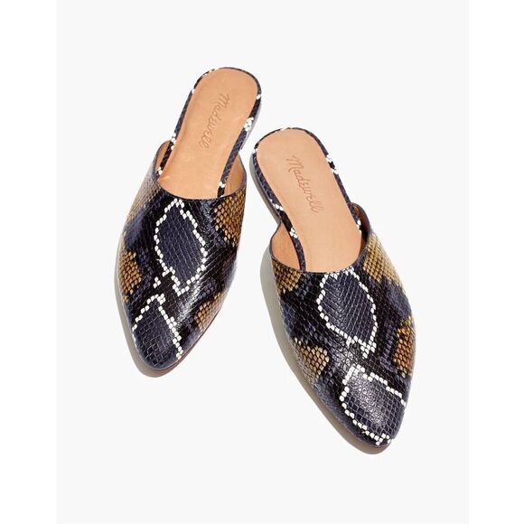 Madewell The Remi Mule in Snake Embossed Leather size 8 - Picture 1 of 8